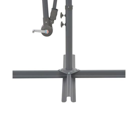 Umbrelă suspendată cu stâlp din aluminiu, 350 cm, gri taupe, 5 image