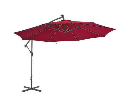 Umbrelă suspendată cu stâlp din aluminiu, 350 cm, roșu bordo, 2 image