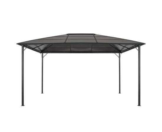Pavilion cu acoperiș, negru, 4 x 3 x 2,6 m, aluminiu, 3 image