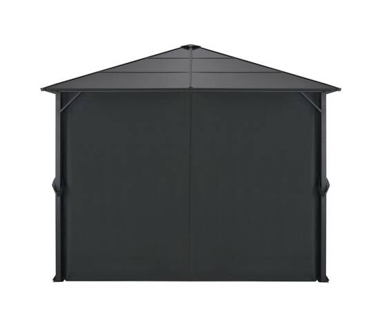 Pavilion cu perdea, negru, 3 x 3 m, aluminiu, 5 image