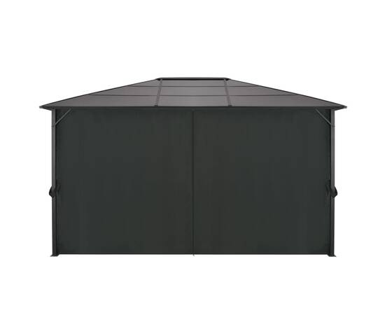 Pavilion cu perdea, negru, 4 x 3 x 2,6 m, aluminiu, 5 image