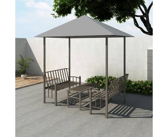 Pavilion de grădină cu masă și bănci, antracit, 2,5x1,5x2,4 m