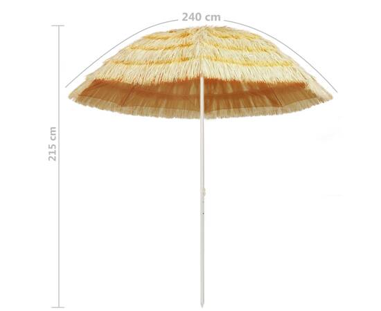 Umbrelă de plajă, natural, 240 cm, stil hawaiian, 5 image