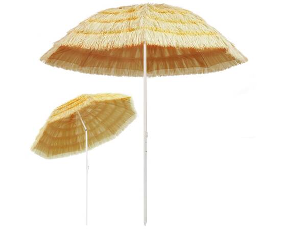 Umbrelă de plajă, natural, 240 cm, stil hawaiian, 3 image