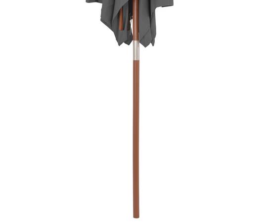 Umbrelă de soare, exterior, stâlp lemn, 150x200 cm, antracit, 7 image