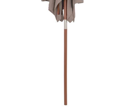 Umbrelă de soare, exterior, stâlp lemn, 150x200 cm, gri taupe, 7 image