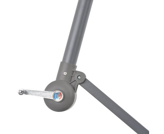 Umbrelă suspendată cu led și stâlp din oțel, antracit, 300 cm, 5 image