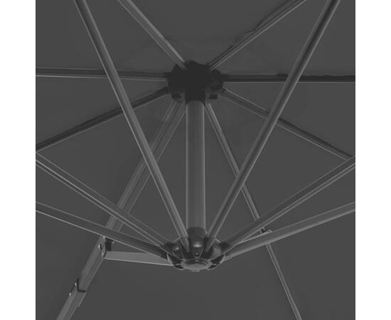 Umbrelă suspendată cu stâlp din aluminiu, antracit, 300 cm, 2 image