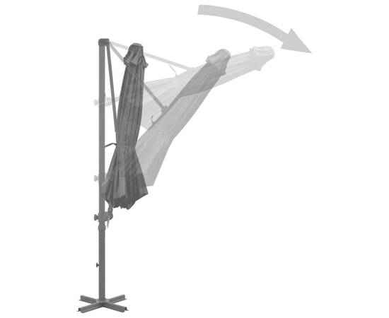 Umbrelă suspendată cu stâlp din aluminiu, antracit, 300 cm, 5 image