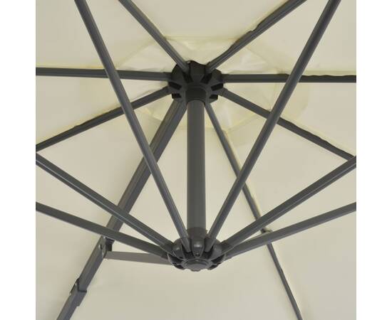 Umbrelă suspendată cu stâlp din aluminiu, nisipiu, 300 cm, 2 image