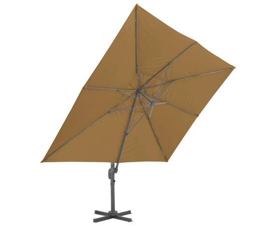 Umbrelă suspendată cu stâlp din aluminiu, taupe, 400x300 cm, 4 image