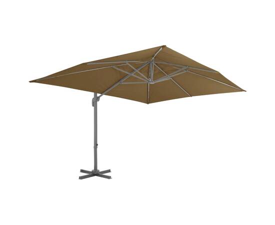 Umbrelă suspendată cu stâlp din aluminiu, taupe, 400x300 cm, 3 image