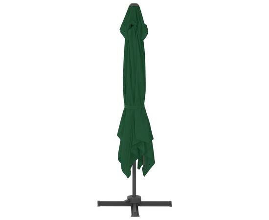 Umbrelă suspendată cu stâlp din aluminiu, verde, 400x300 cm, 5 image