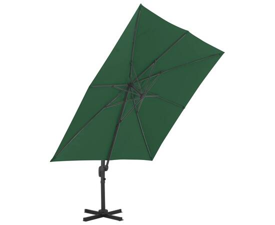 Umbrelă suspendată cu stâlp din aluminiu, verde, 400x300 cm, 4 image