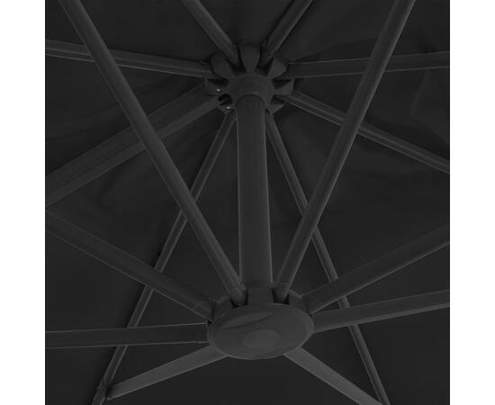 Umbrelă suspendată cu stâlp din aluminiu antracit 300x300 cm, 2 image