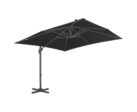 Umbrelă suspendată cu stâlp din aluminiu antracit 300x300 cm, 3 image