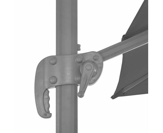 Umbrelă suspendată cu stâlp din aluminiu antracit 300x300 cm, 7 image