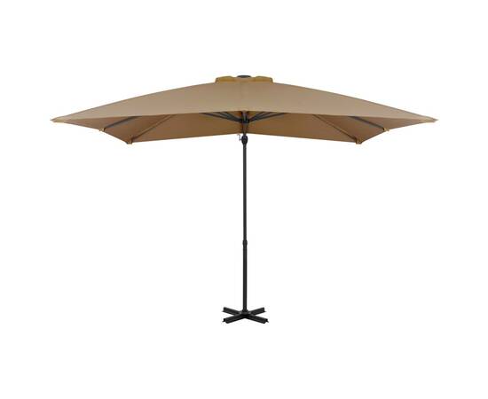 Umbrelă suspendată cu stâlp din aluminiu taupe 250x250 cm, 3 image