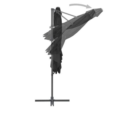 Umbrelă suspendată cu stâlp din oțel, antracit, 250x250 cm, 6 image