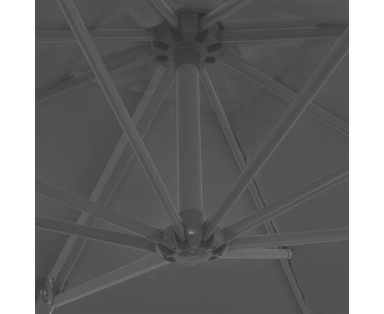 Umbrelă suspendată cu stâlp din oțel, antracit, 250x250 cm, 2 image