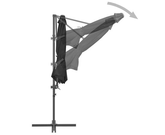 Umbrelă suspendată cu stâlp din oțel, antracit, 300 cm, 6 image