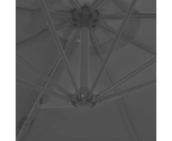 Umbrelă suspendată cu stâlp din oțel, antracit, 300 cm, 2 image