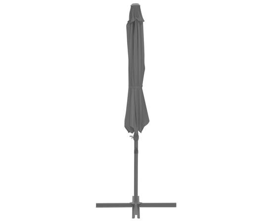 Umbrelă suspendată cu stâlp din oțel, antracit, 300 cm, 5 image