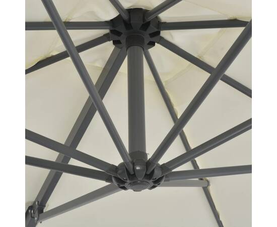 Umbrelă suspendată cu stâlp din oțel, nisipiu, 250 x 250 cm, 2 image