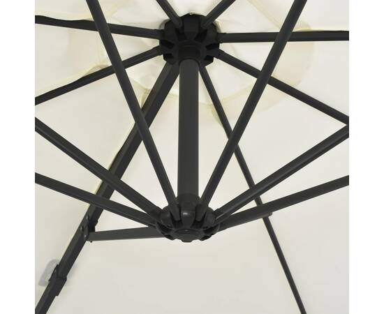 Umbrelă suspendată cu stâlp din oțel, nisipiu, 300 cm, 2 image