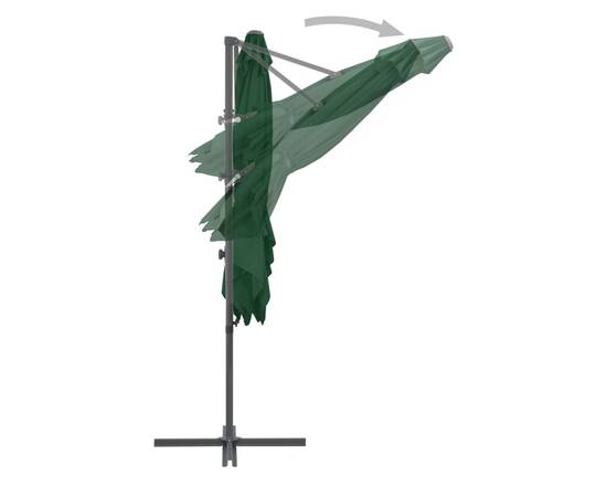 Umbrelă suspendată cu stâlp din oțel, verde, 250 x 250 cm, 6 image