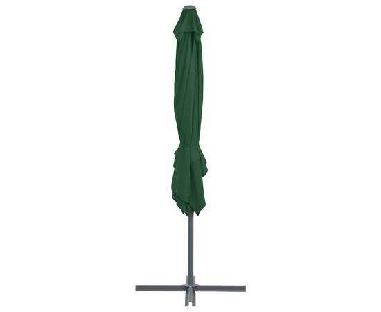 Umbrelă suspendată cu stâlp din oțel, verde, 250 x 250 cm, 5 image