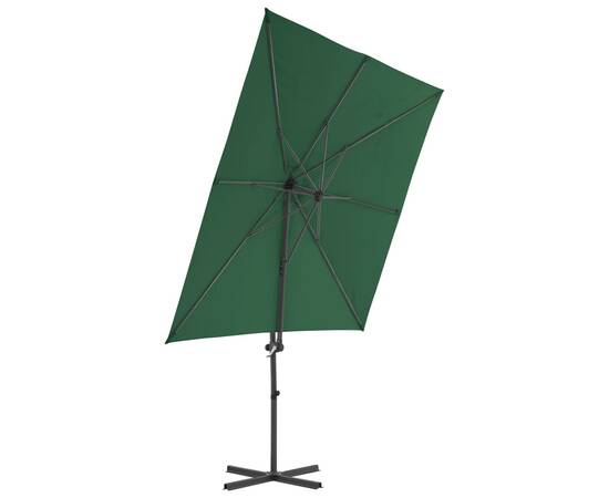 Umbrelă suspendată cu stâlp din oțel, verde, 250 x 250 cm, 4 image