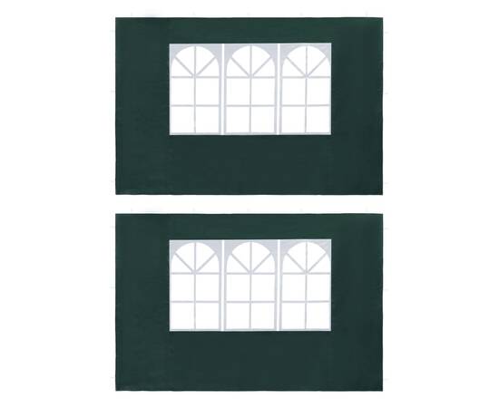 Perete lateral cort petrecere, 2 buc, verde, pe, cu fereastră