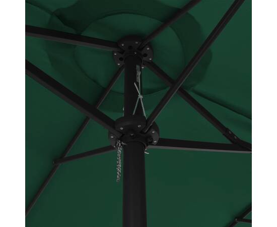 Umbrelă de soare de exterior, stâlp aluminiu, verde, 460x270 cm, 2 image