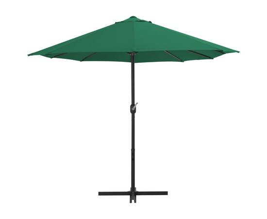 Umbrelă de soare de exterior, stâlp aluminiu, verde, 460x270 cm, 4 image