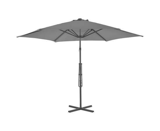 Umbrelă de soare de exterior, stâlp din oțel, antracit, 300 cm, 4 image