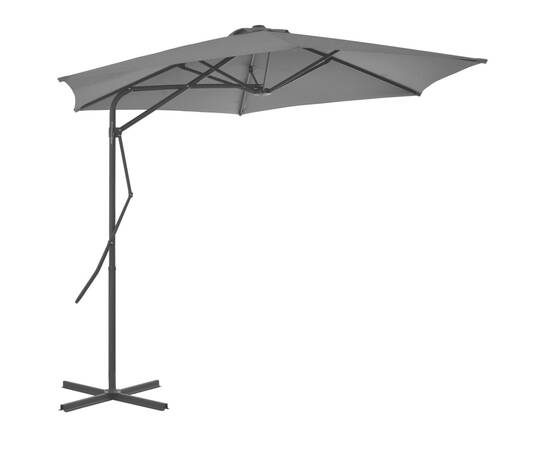 Umbrelă de soare de exterior, stâlp din oțel, antracit, 300 cm, 3 image