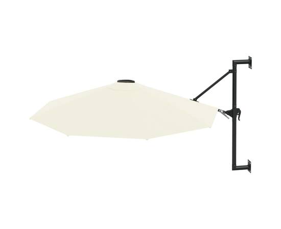 Umbrelă soare, montaj pe perete, stâlp metalic, 300 cm, nisipiu, 2 image
