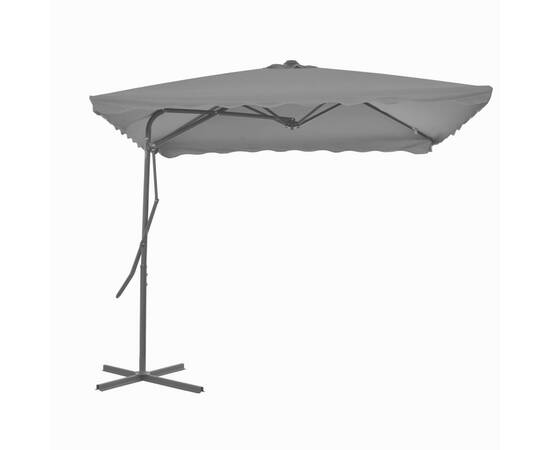 Umbrelă soare de exterior, stâlp din oțel, antracit, 250x250 cm