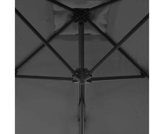 Umbrelă soare de exterior, stâlp din oțel, antracit, 250x250 cm, 2 image