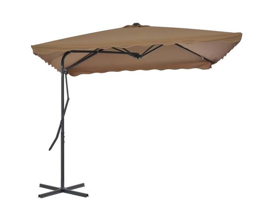 Umbrelă soare de exterior, stâlp oțel, gri taupe, 250 x 250 cm
