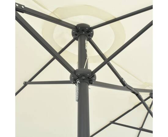 Umbrelă soare exterior, stâlp aluminiu, nisipiu, 460 x 270 cm, 2 image