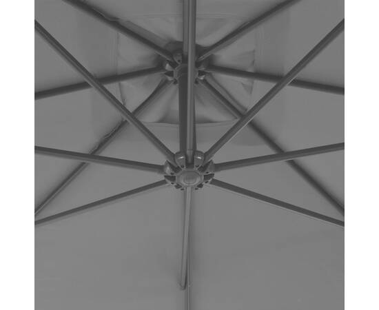 Umbrelă suspendată cu stâlp din oțel, antracit, 250 x 250 cm, 2 image