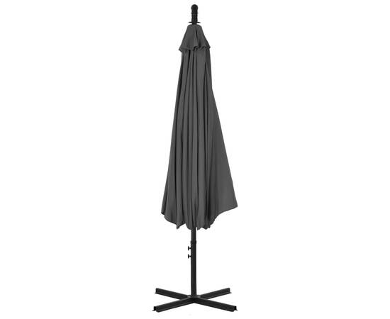Umbrelă suspendată cu stâlp din oțel, antracit, 300 cm, 5 image