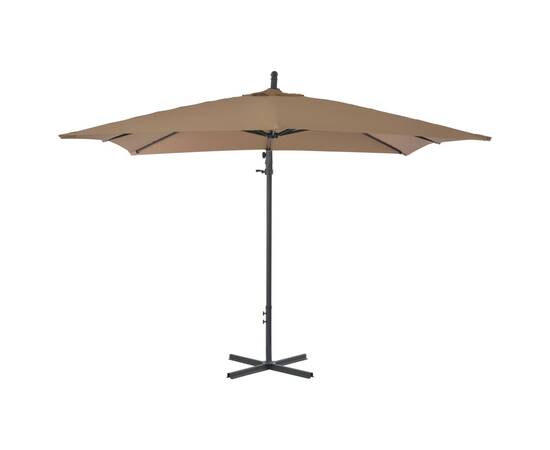 Umbrelă suspendată cu stâlp din oțel, gri taupe, 250 x 250 cm, 4 image