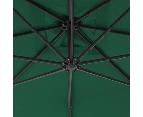 Umbrelă suspendată cu stâlp din oțel, verde, 250 x 250 cm, 2 image