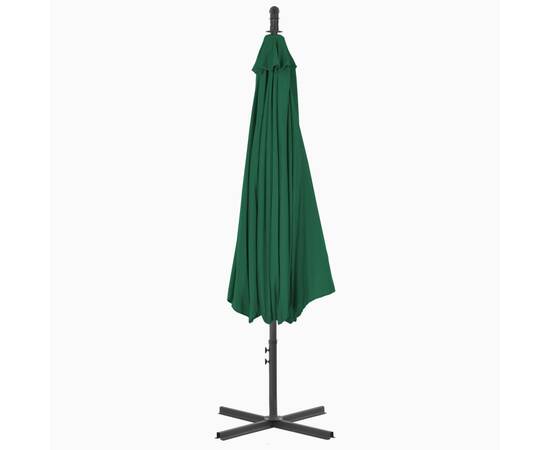 Umbrelă suspendată cu stâlp din oțel, verde, 300 cm, 5 image