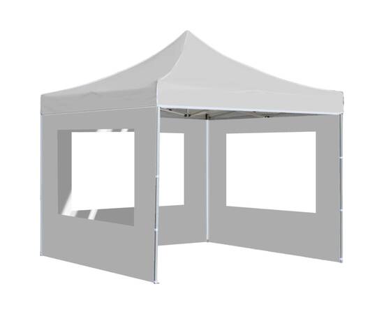 Cort de petrecere pliabil cu pereți, alb, 3 x 3 m, aluminiu, 4 image