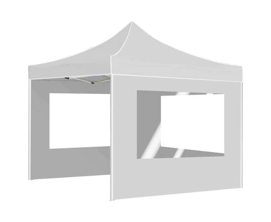 Cort de petrecere pliabil cu pereți, alb, 3 x 3 m, aluminiu, 5 image