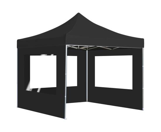 Cort de petrecere pliabil cu pereți, antracit, 3x3 m, aluminiu, 4 image